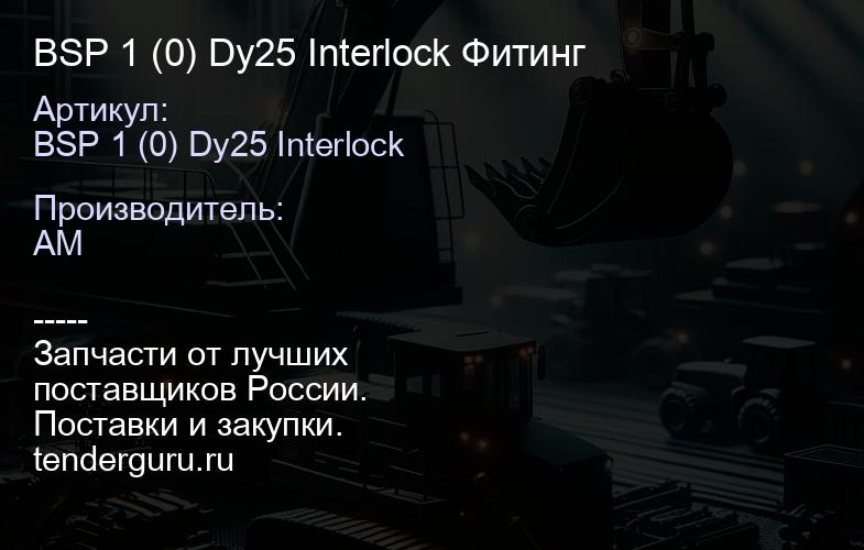 BSP 1 (0) Dy25 Interlock Фитинг | купить запчасти